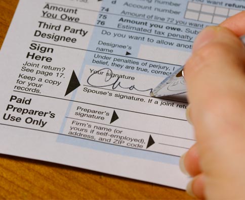 Signing tax form